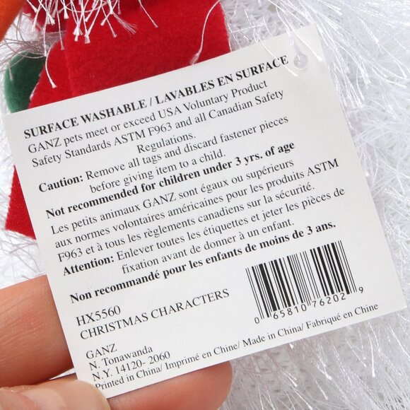 Vintage Ganz Snowman Christmas Plush Lot of 3 Holidays Eyelash Fur White Red - Picture 4 of 4